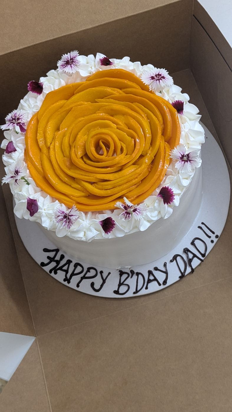 Mango rose birthday cake