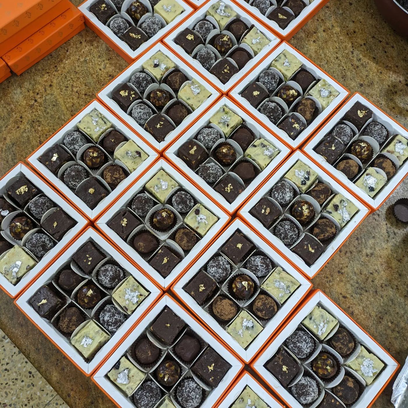 Diwali gift hampers laid out