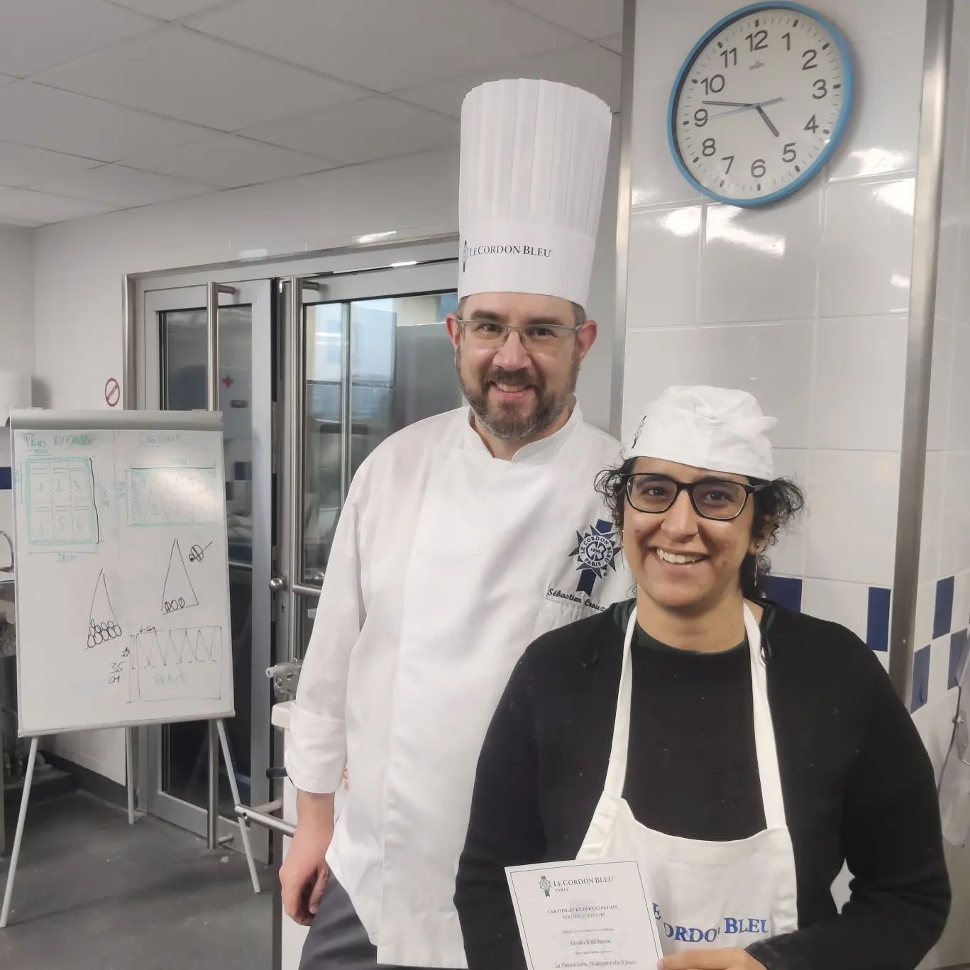 Bulbul receiving her Le Cordon Bleu certificate